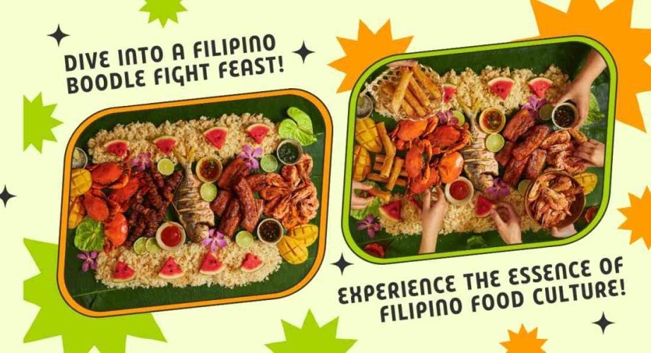 Filipino boodle fight feast